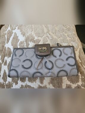 Coach Gray Signature Continental Wallet